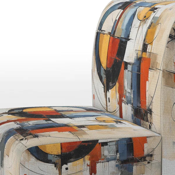Patterned Accent Chair with Rich Italian Ink Print & Comfortable Upholstered Design