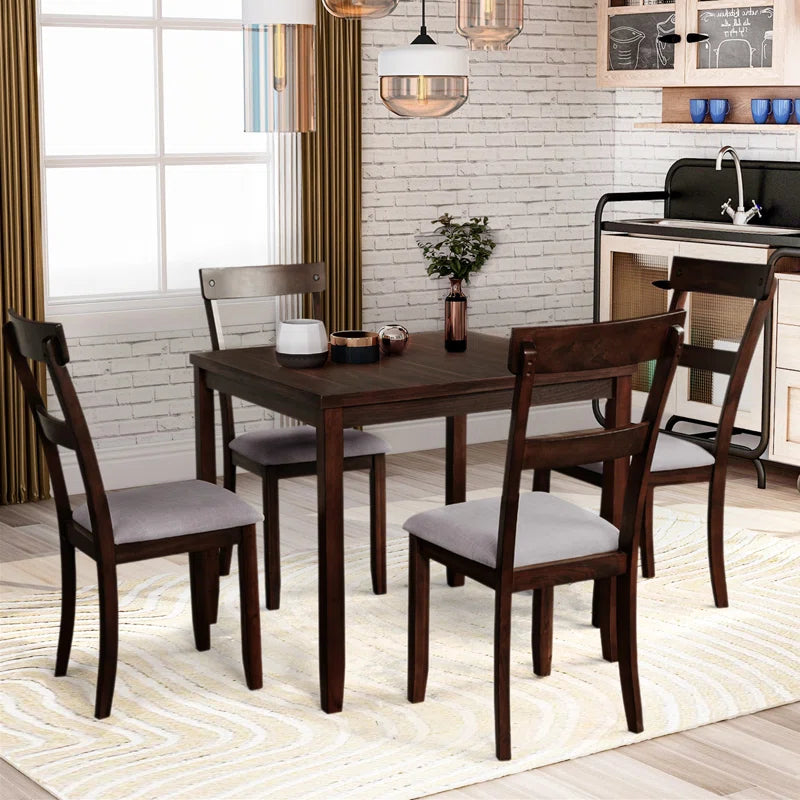 5 Piece Dining Set Square Dining Table Set Kitchen Set For 4