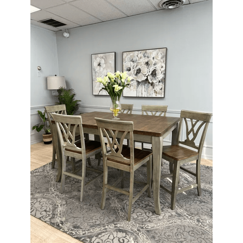 Extendable Solid Wood Dining Set - Ouch Cart 