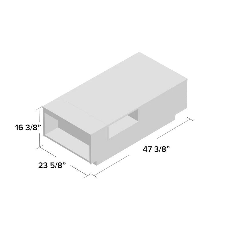Modern Black & White Coffee Table with Glass Top and Open Shelves