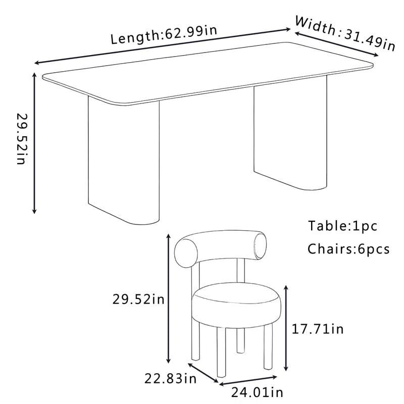 style dining table and chair set