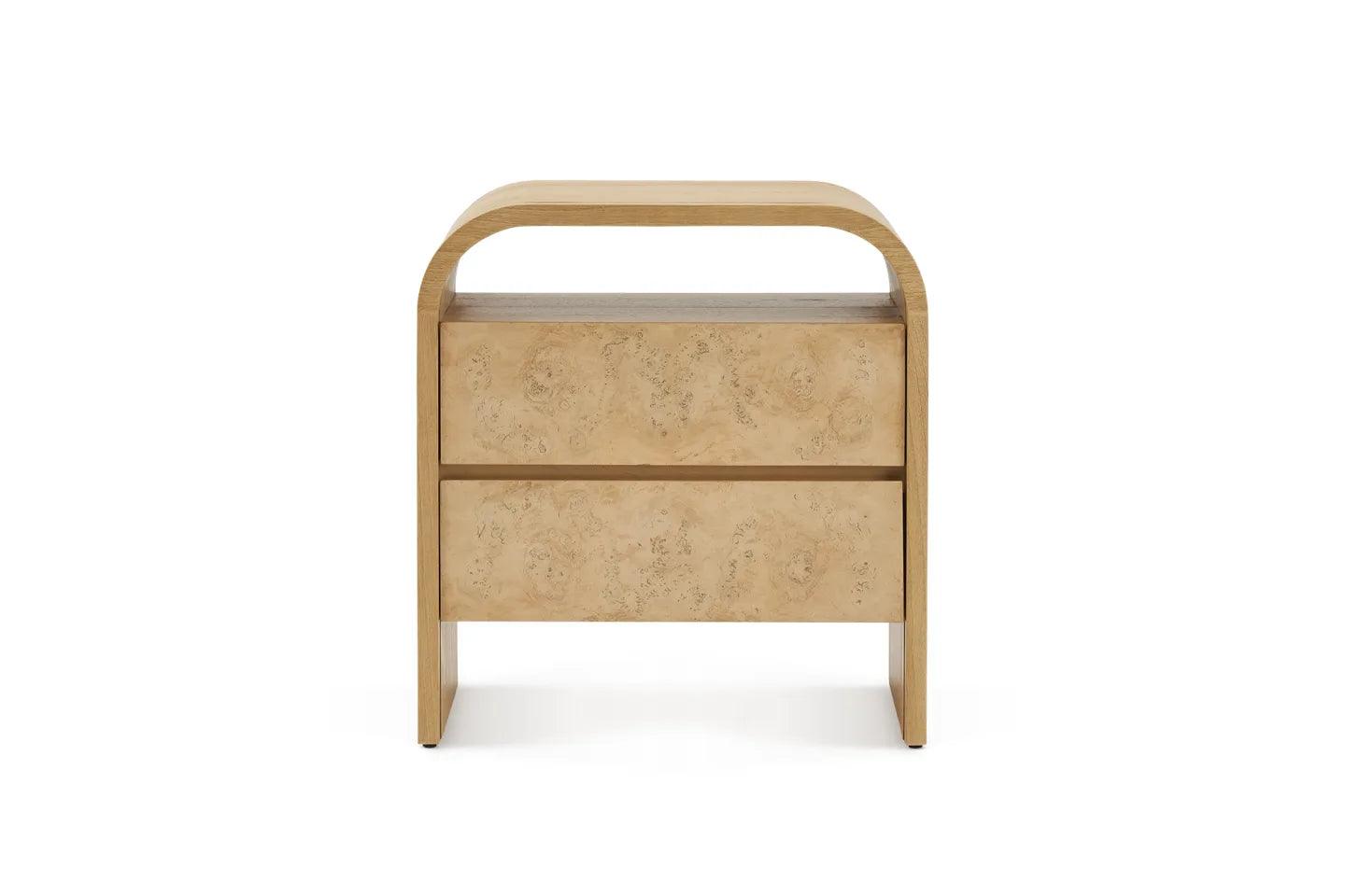 Crescent 2-Drawer Nightstand - Ouch Cart 