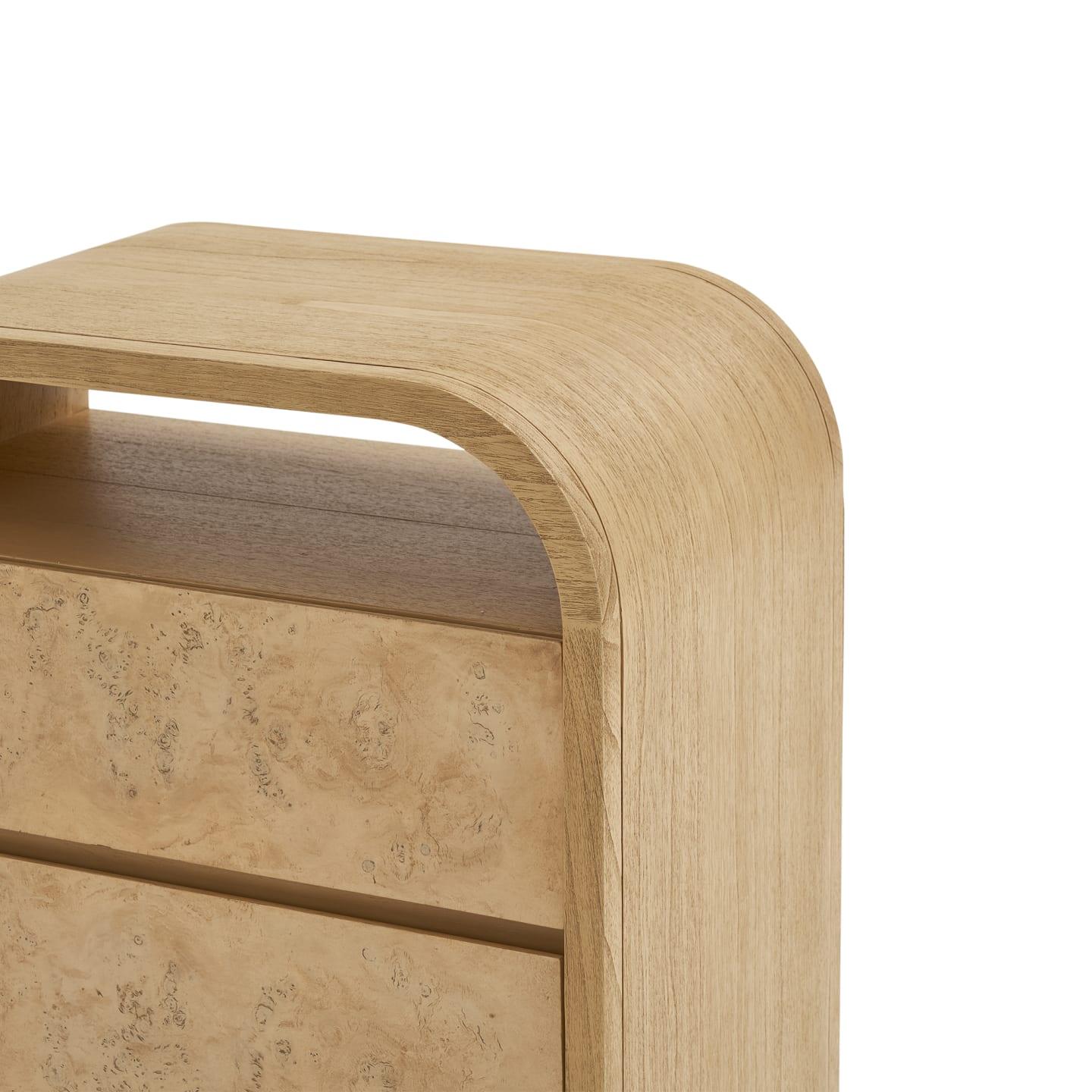 Engineered Wood Crescent 1-Drawer Nightstand - Ouch Cart 