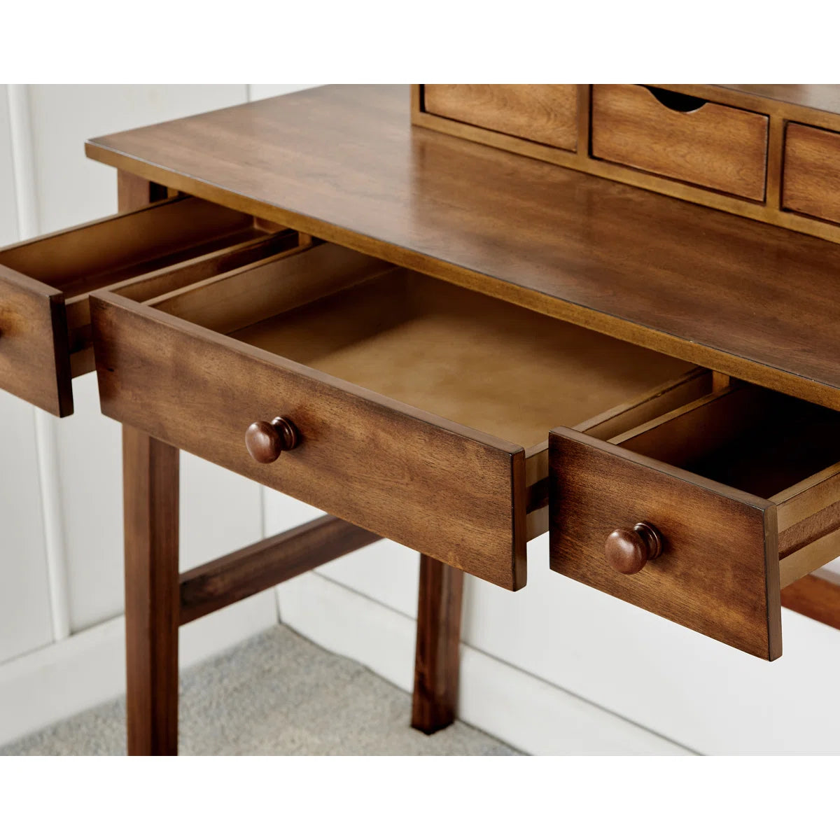 Classic 6-Drawer Vanity Set with Tilt Mirror & Upholstered Stool