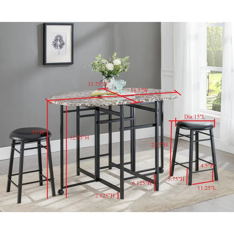 Breakfast Pub Set, Table & 2 Stools
