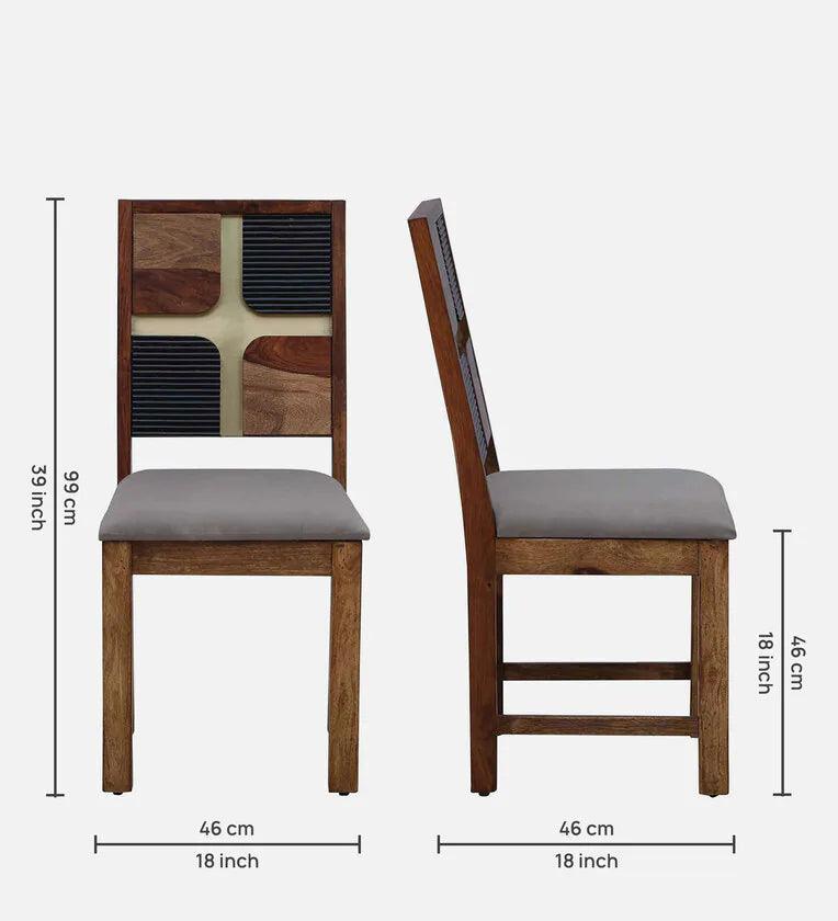 Sheesham Wood 4 Seater Dining Set In Scratch Resistant Provincial Teak Finish - Ouch Cart 