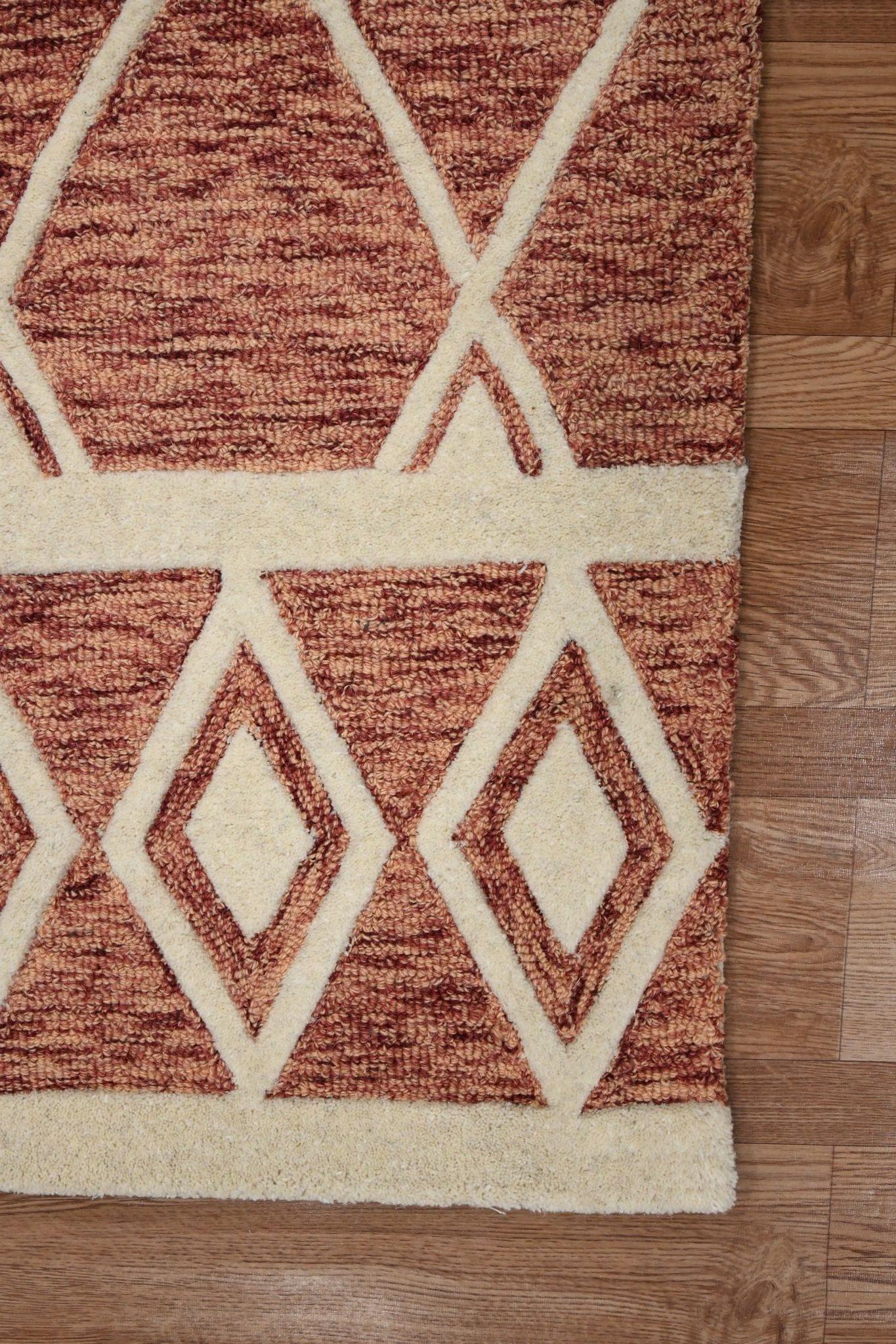 Rust Wool Vista 5x8 Feet Hand-Tufted Carpet - Rug - Ouch Cart 