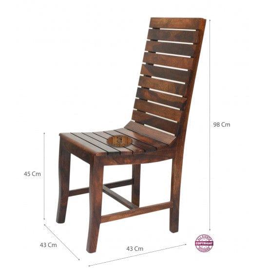 Stripped Design Four Seater Dining Set With Foldable Dining Table in Honey Finish - Ouch Cart 