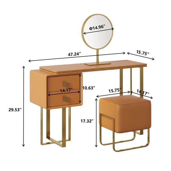 Ethan Vanity dressing table with mirror with stool - Ouch Cart 