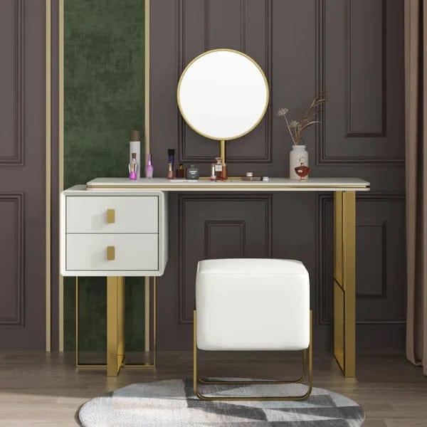 Ethan Vanity dressing table with mirror with stool - Ouch Cart 