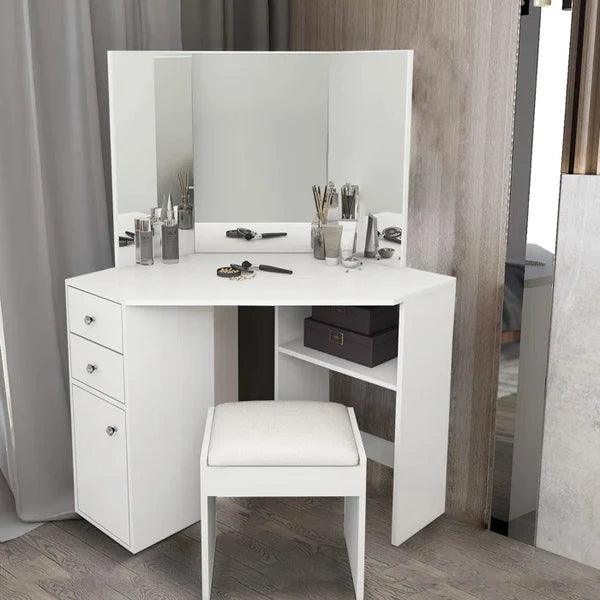 Jaweiz tren Vanity Set with Stool and Mirror dressing table design - Ouch Cart 