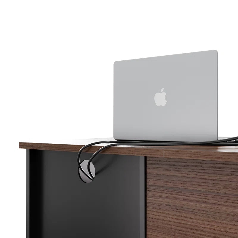 Gaming Desk with Power Outlet, L-Shaped Computer Desk with Monitor Stand