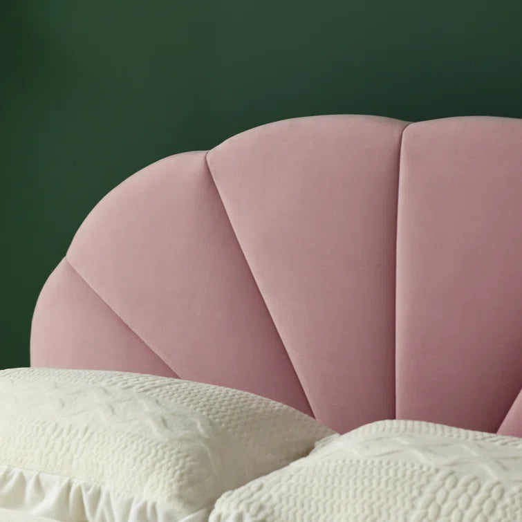 Deeb Tufted Upholstered Flower Silhouette Headboard Platform Bed