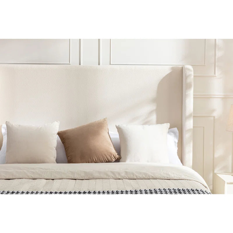 Dehosse Modern Upholstered Platform Bed With Wingback Headboard