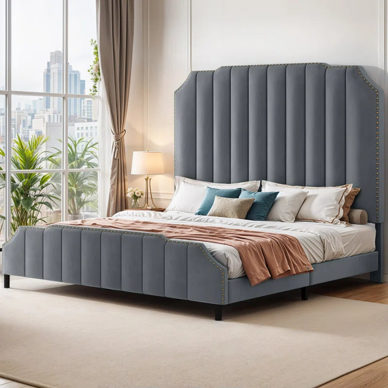 Denysse Upholstered Scalloped Bed