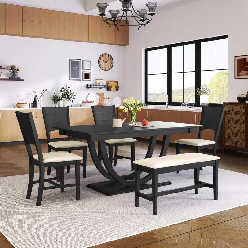 6 - Piece Pedestal Dining Set - Ouch Cart 