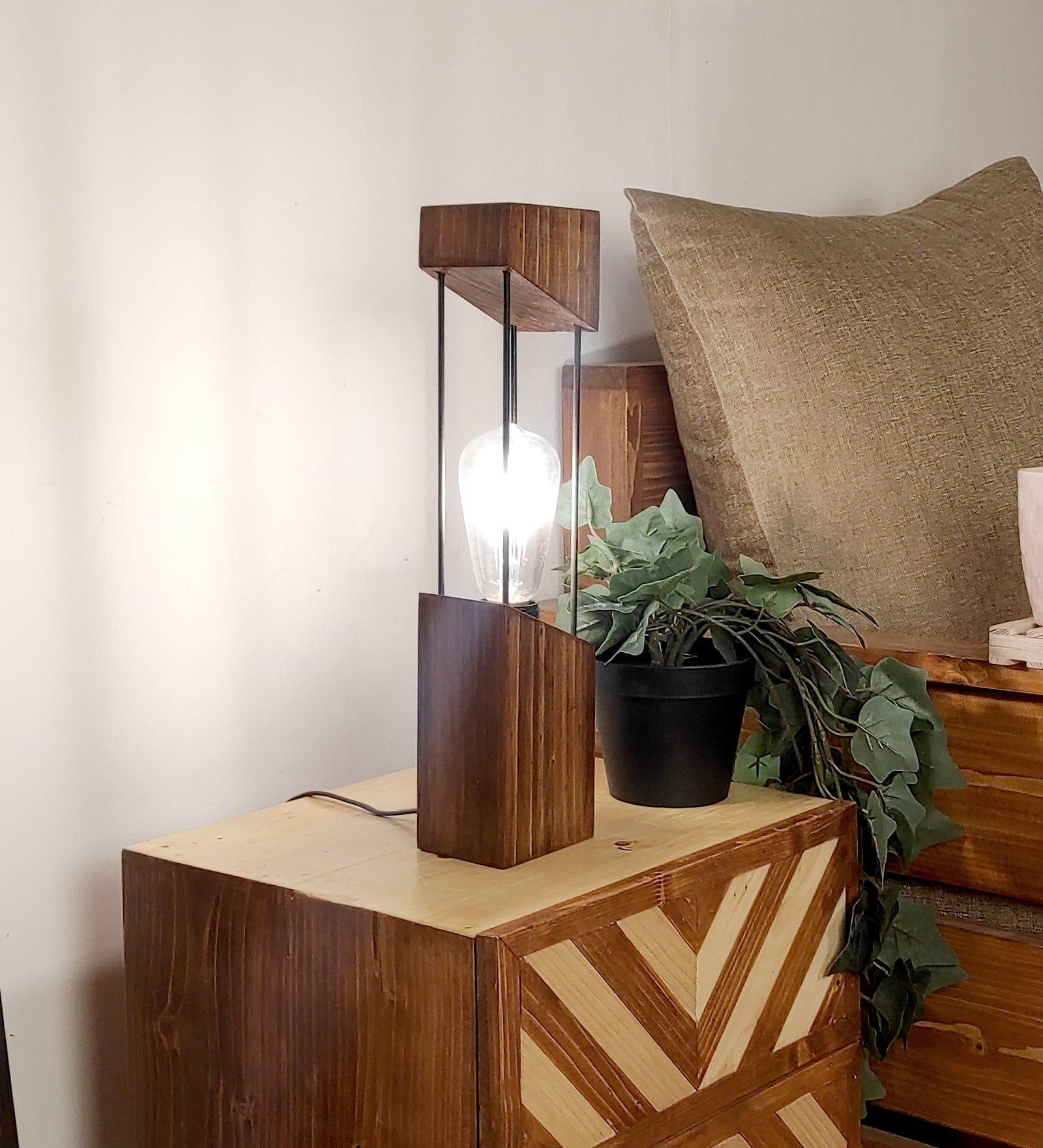 Diagon Wood and Metal Table Lamp (BULB NOT INCLUDED) - Ouch Cart 