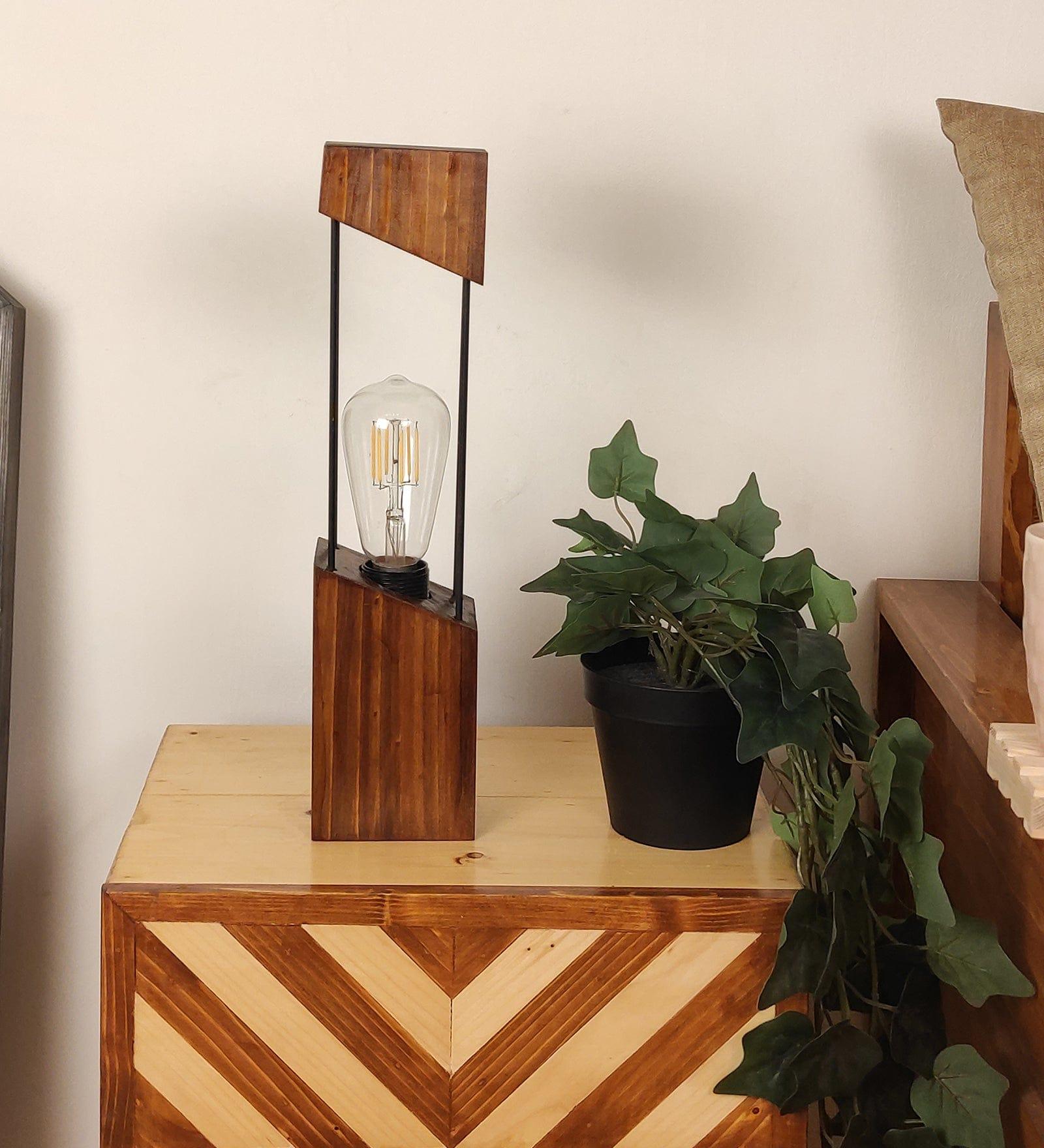 Diagon Wood and Metal Table Lamp (BULB NOT INCLUDED) - Ouch Cart 