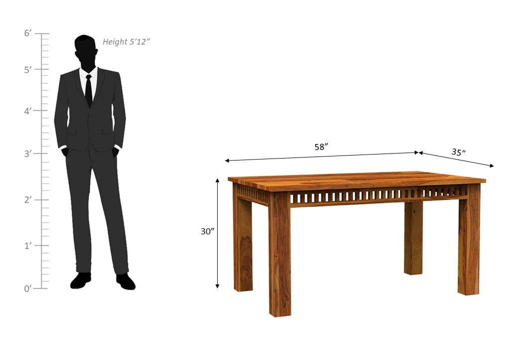 Axel Sheesham Wood Dining Table Set (6 seater) In Light Honey