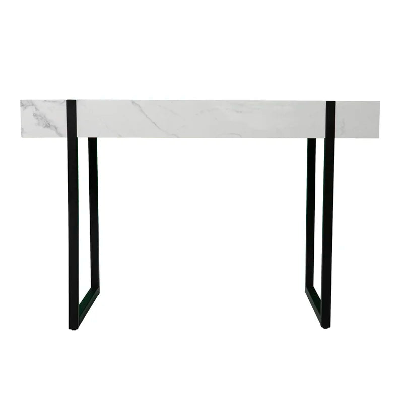 Marble Look Top Metal Base Writing Desk