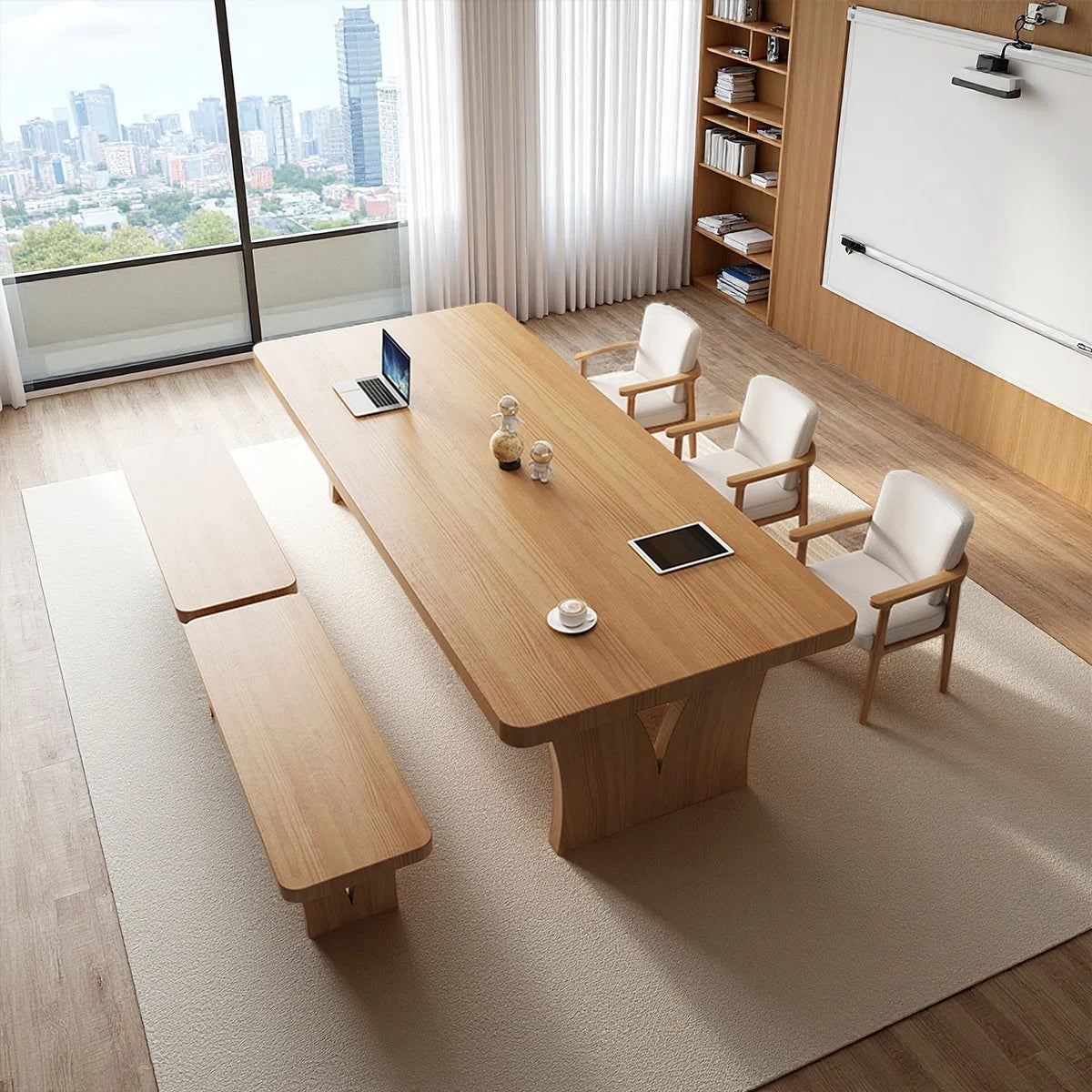 Doron Modern Rectangular Solid Wood Conference Tables-OUCH CART 