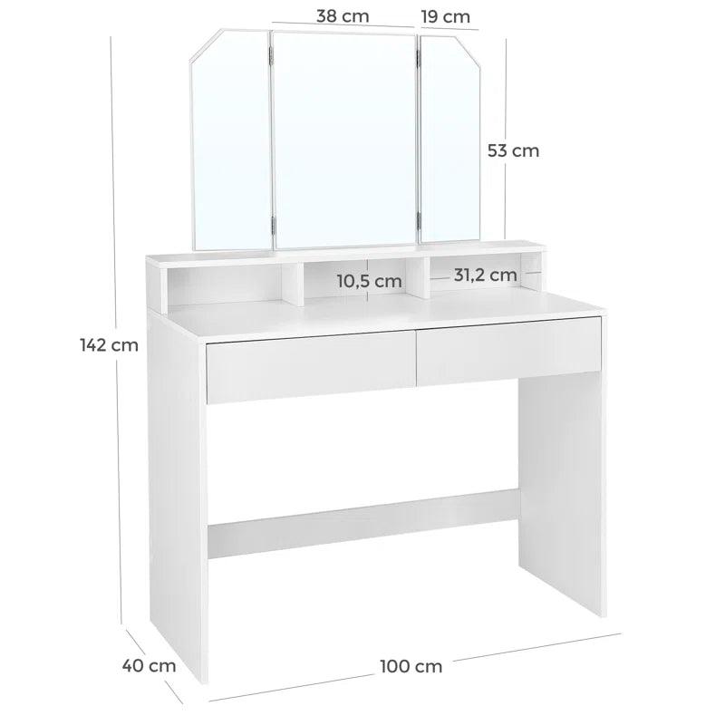 Katarzyna Cove Dressing Table with Mirror - Ouch Cart 