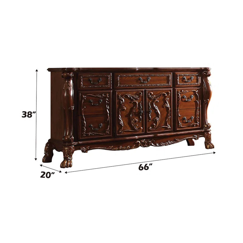 Dresden 7 Drawers Dresser, Cherry Oak Finish - OUCHCAR | Cabinet