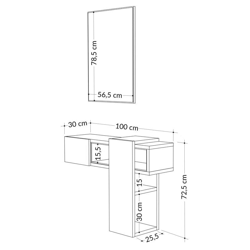 Anni Table with Mirror - Ouch Cart 