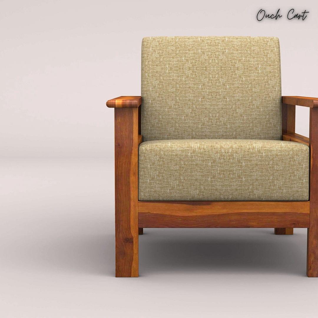 EDWIN 3+1+1 WOODEN SOFA SET (HONEY FINISH) - Ouch Cart 