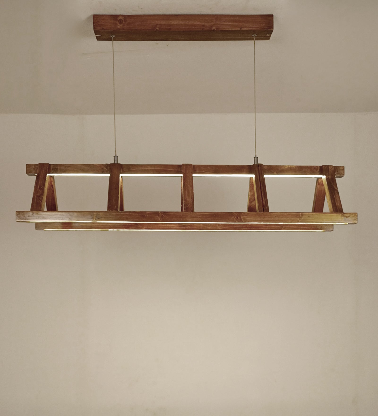 Elaine 36 Brown Wooden LED Hanging Lamp