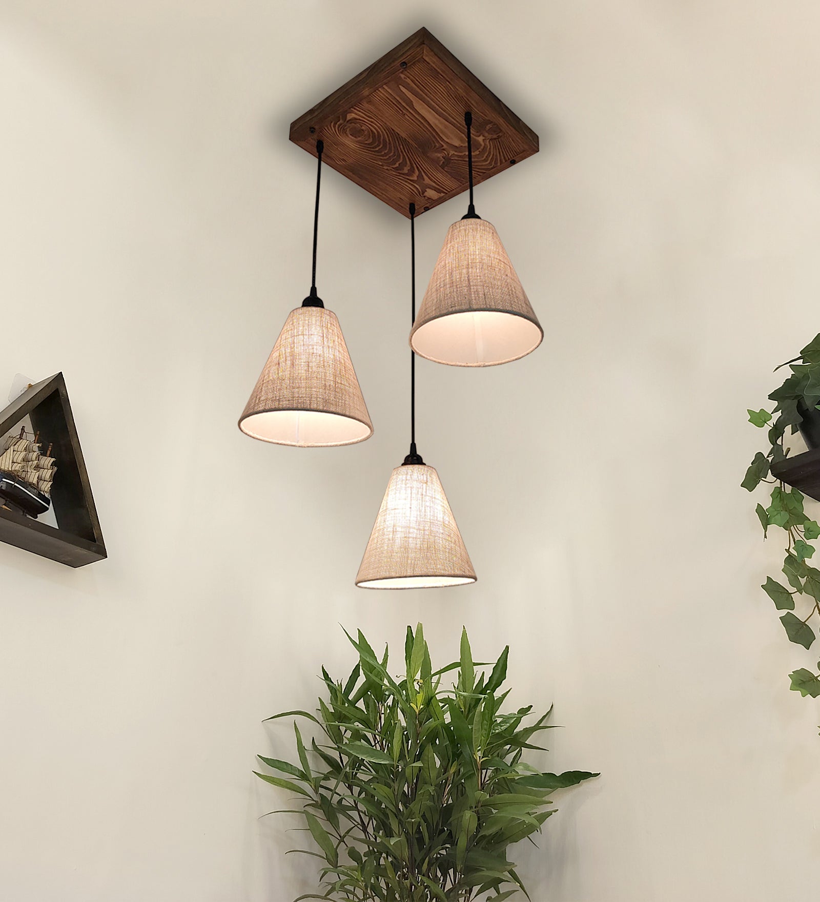 Terzo Beige Cluster Hanging Lamp (BULB NOT INCLUDED)