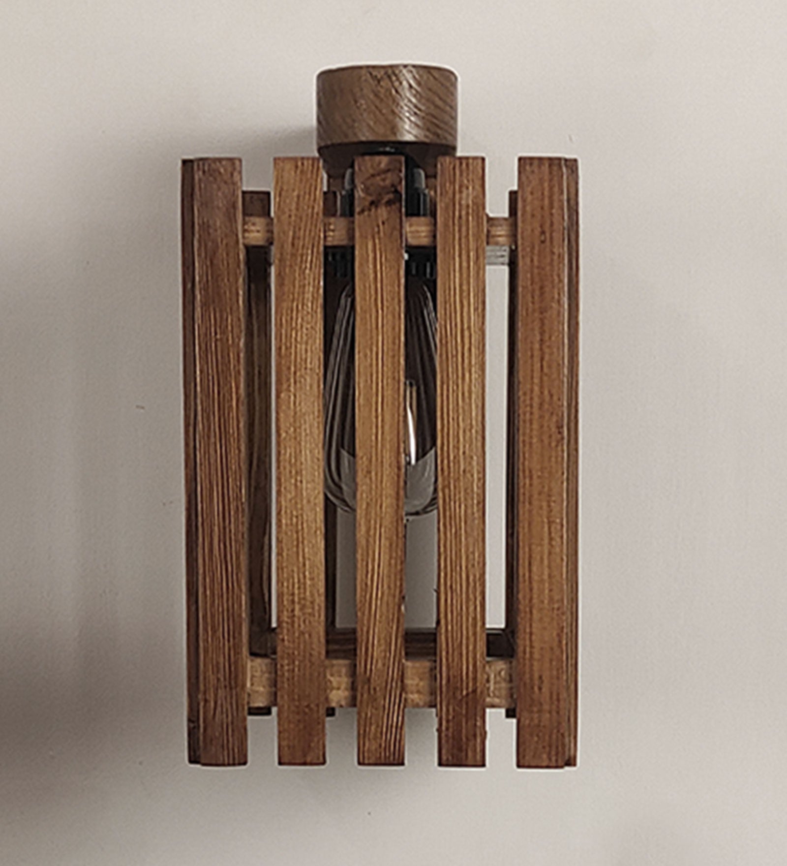 Elegant Brown Wooden Wall Light (BULB NOT INCLUDED)