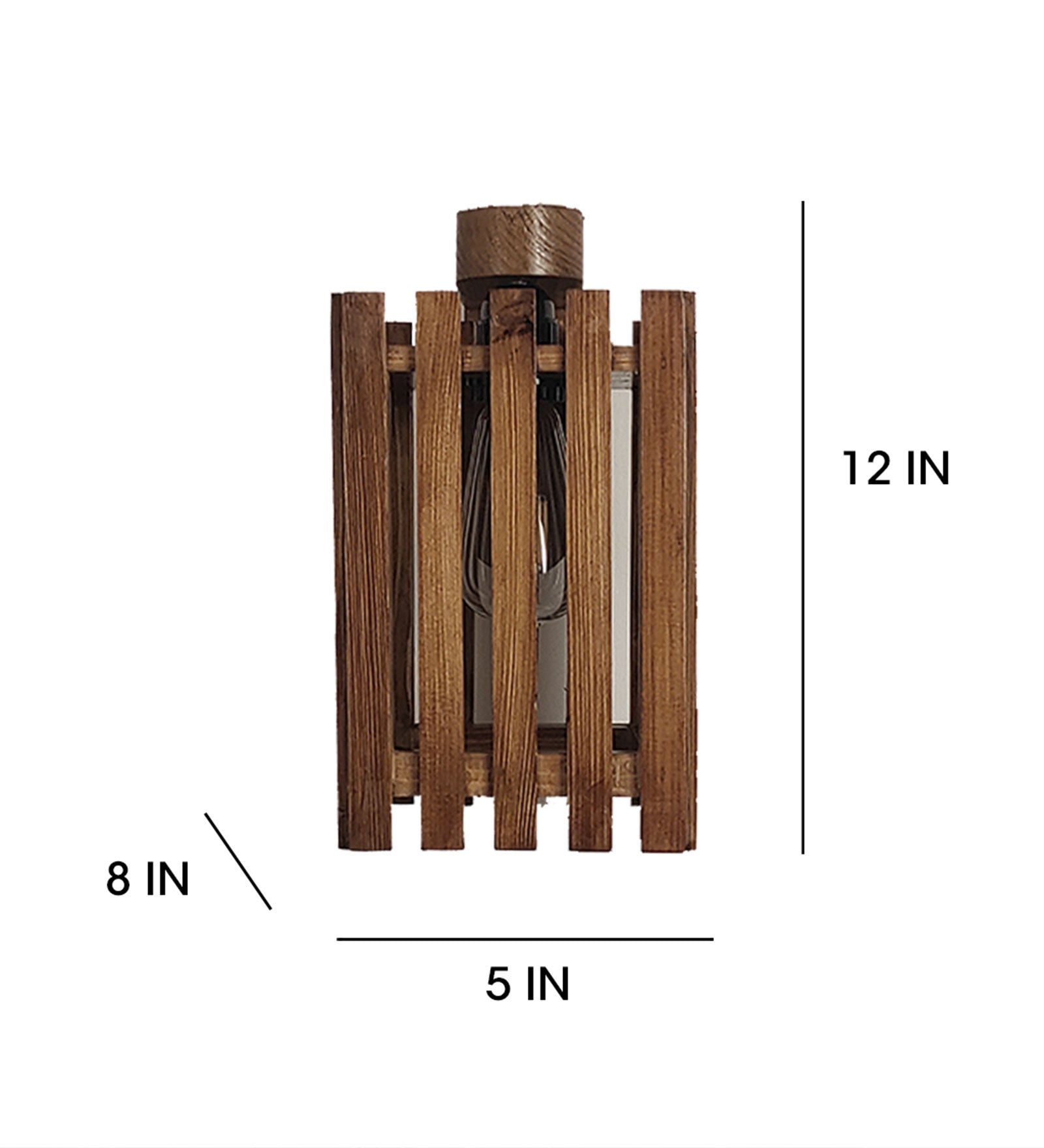 Elegant Brown Wooden Wall Light (BULB NOT INCLUDED)