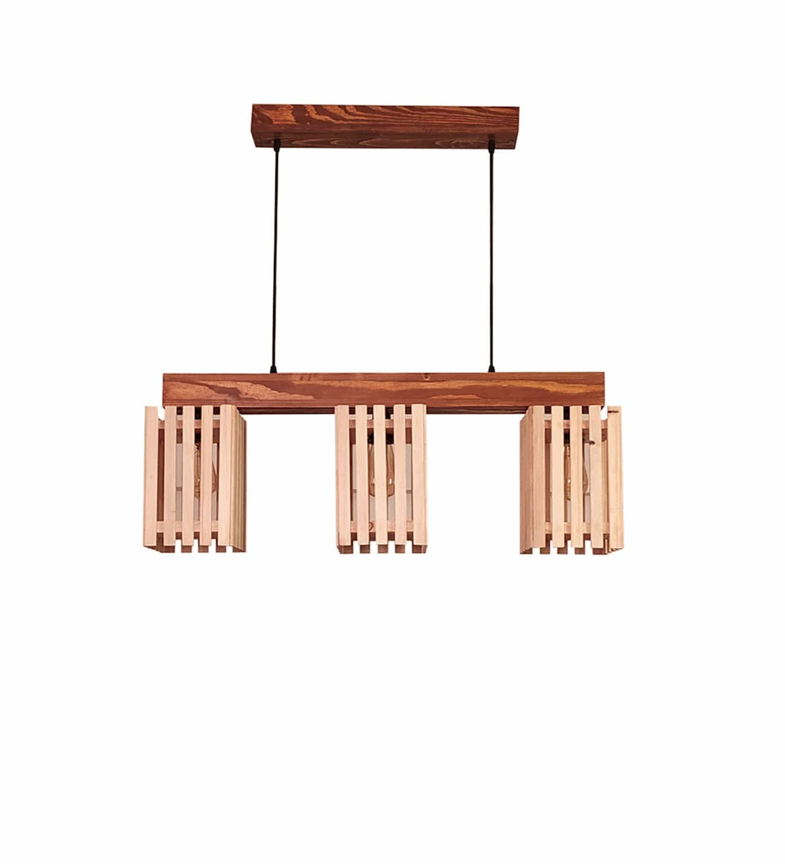 Elegant Beige & Brown Wooden Series Hanging Lamp (BULB NOT INCLUDED) - Ouch Cart 