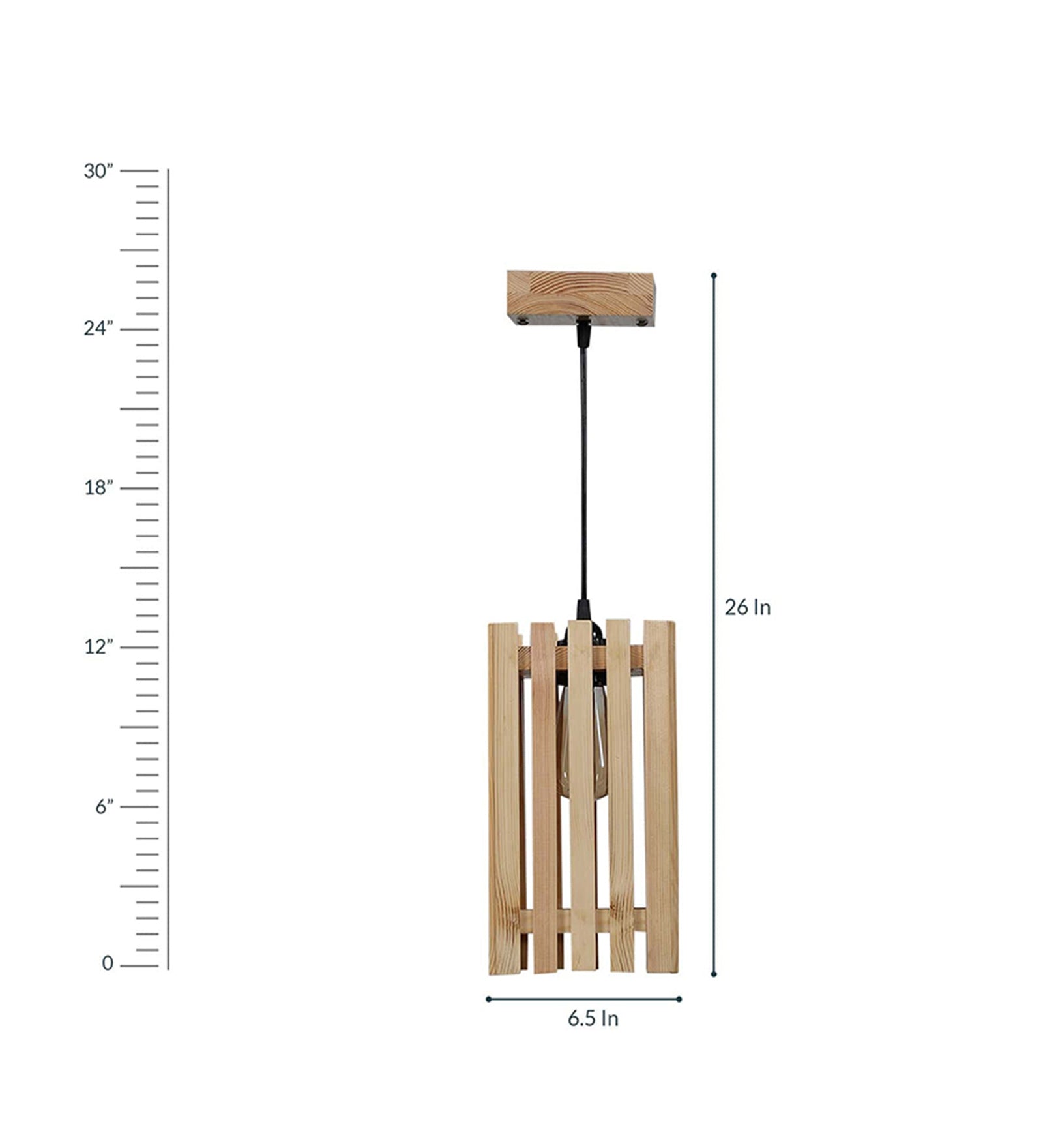 Elegant Beige Wooden Single Hanging Lamp (BULB NOT INCLUDED)