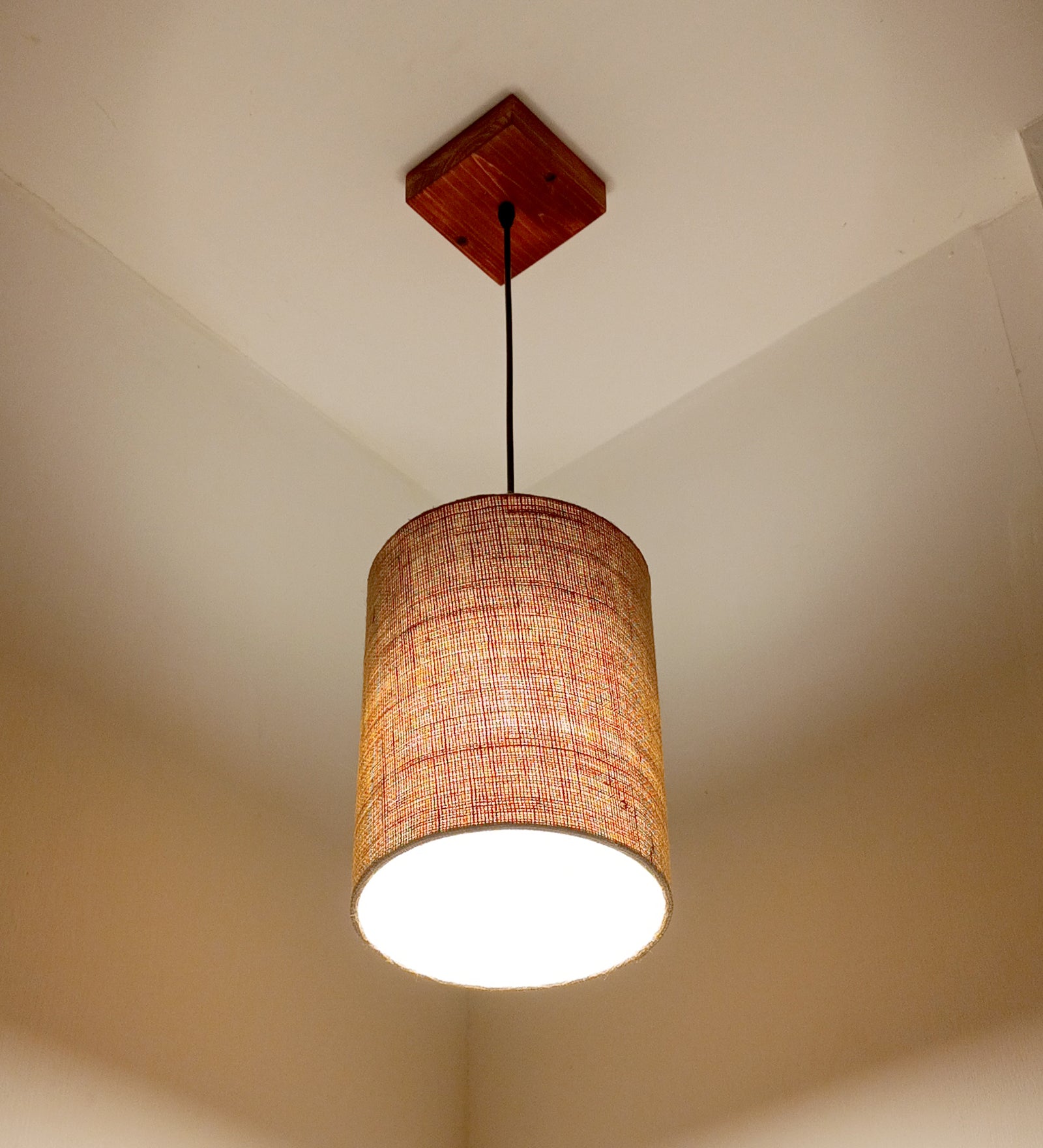 Elementary Brown Wooden Single Hanging Lamp (BULB NOT INCLUDED)