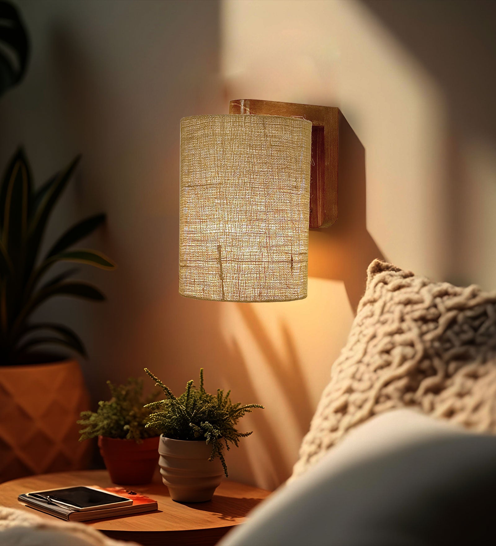 Elementary Brown Wooden Wall Light (BULB NOT INCLUDED)