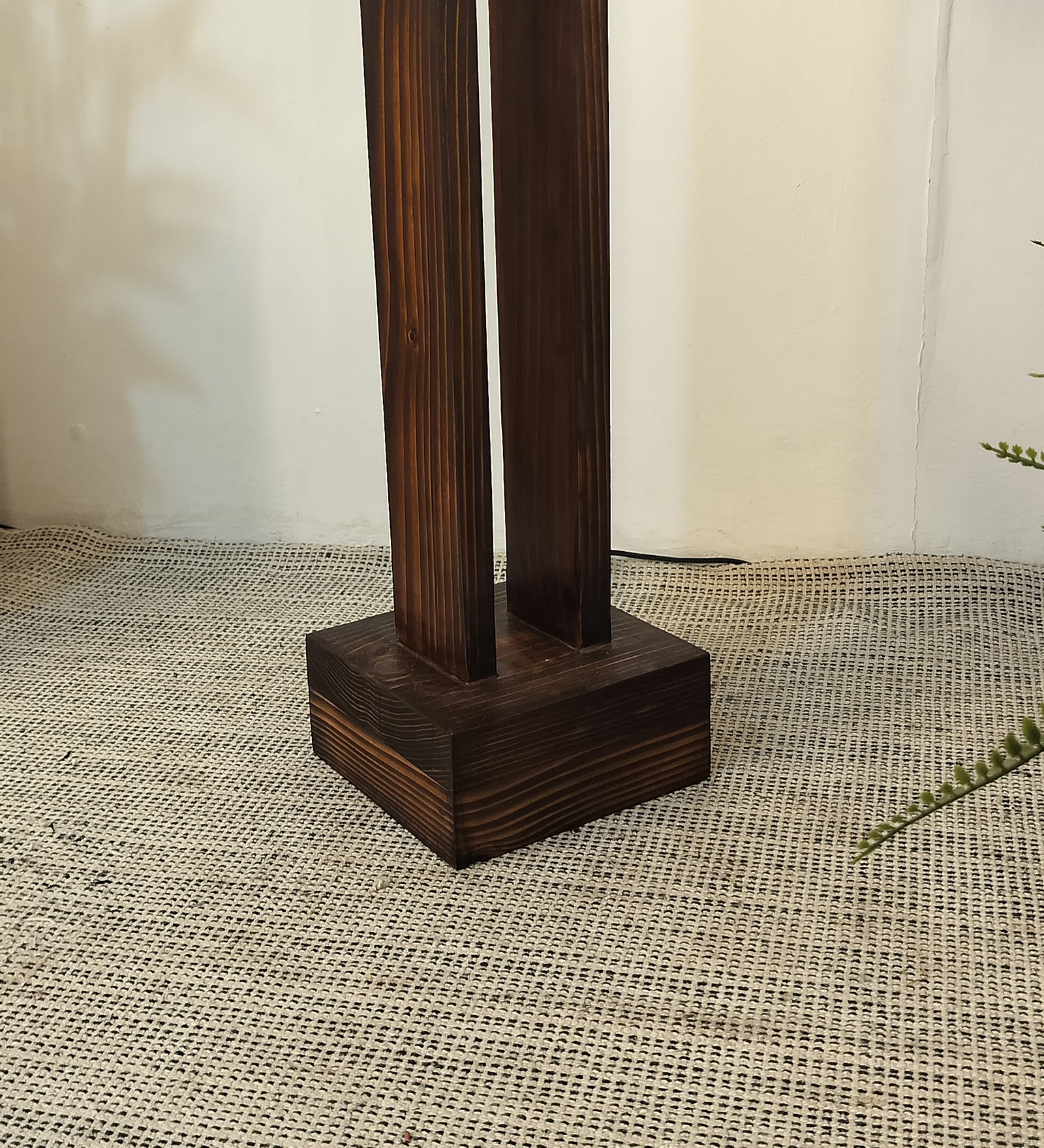 Elevar Wooden LED Floor Lamp with Brown Base