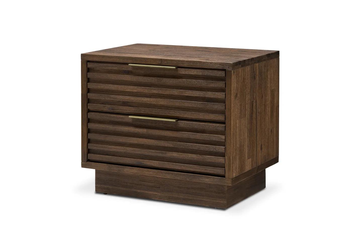 Solid Acacia and Engineered Emery Nightstand - Ouch Cart 