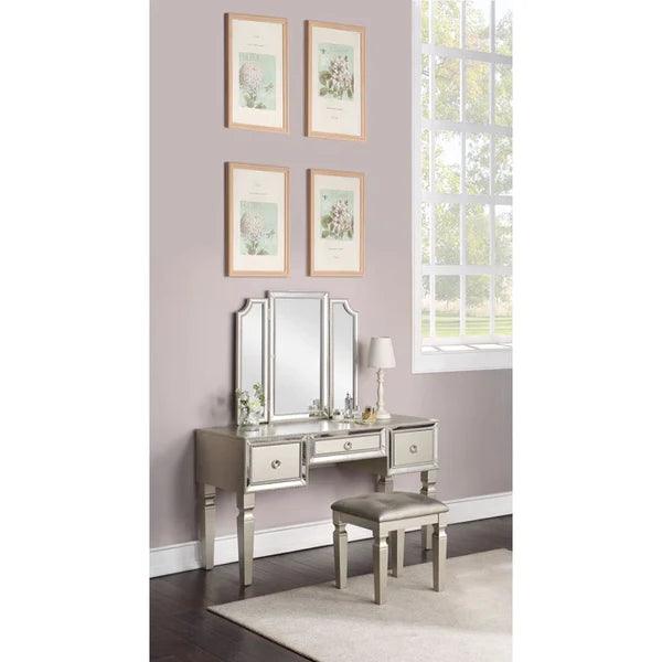 Tan Kim Vanity dressing table with mirror with stool - Ouch Cart 