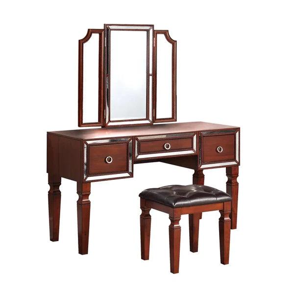 Tan Kim Vanity dressing table with mirror with stool - Ouch Cart 