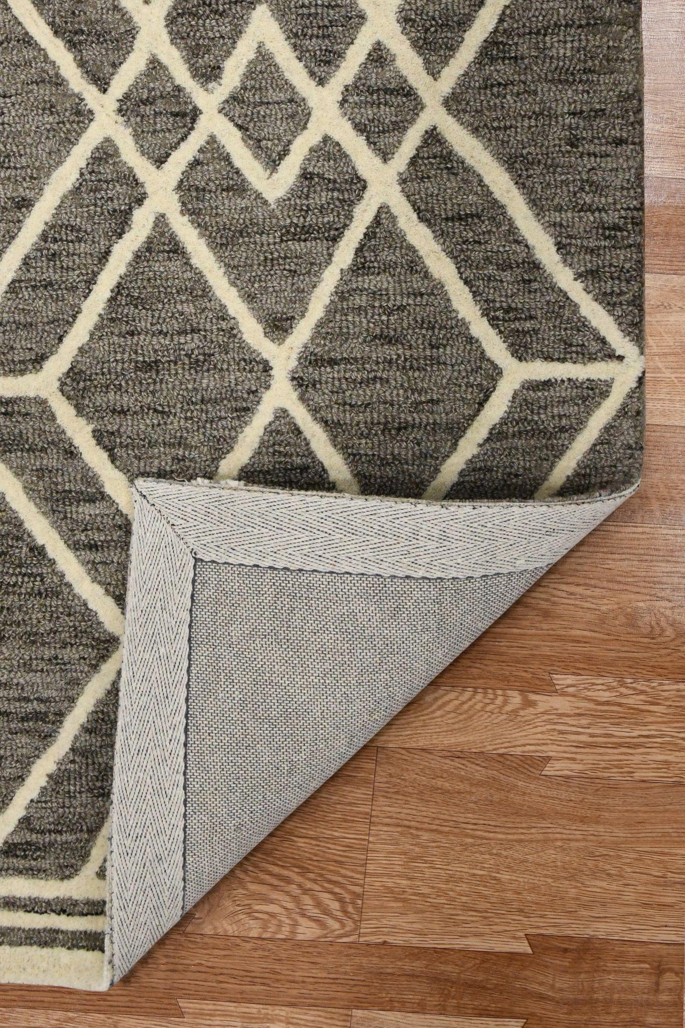 Khaki Wool Vista 4x6 Feet  Hand-Tufted Carpet - Rug