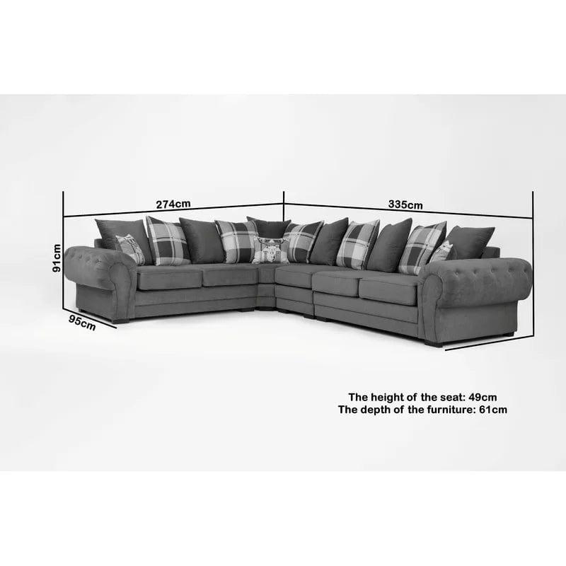Esser Upholstered Large Corner Sofa - Ouch Cart 