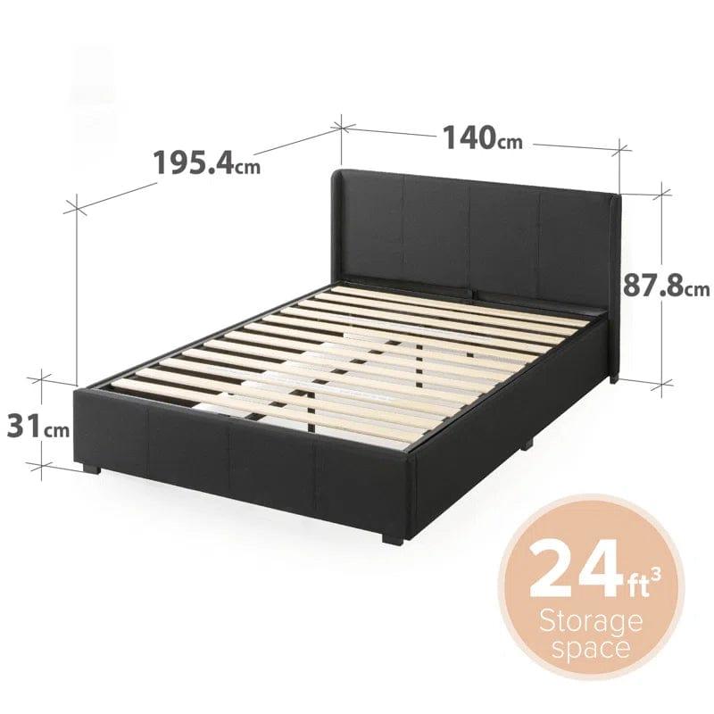 Estella Upholstered Ottoman Bed Frame with Headboard - Ouch Cart 