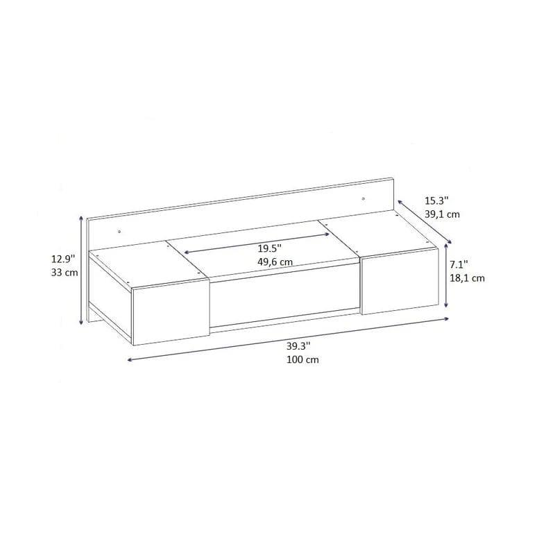 ALIMORDEN Floating Shelf with Drawer,Floating Drawer for Bathroom, White Wall Mounted Desk,Pull Out Drawer, Floating Wall Desk, Hanging Desk, White - Ouch Cart 