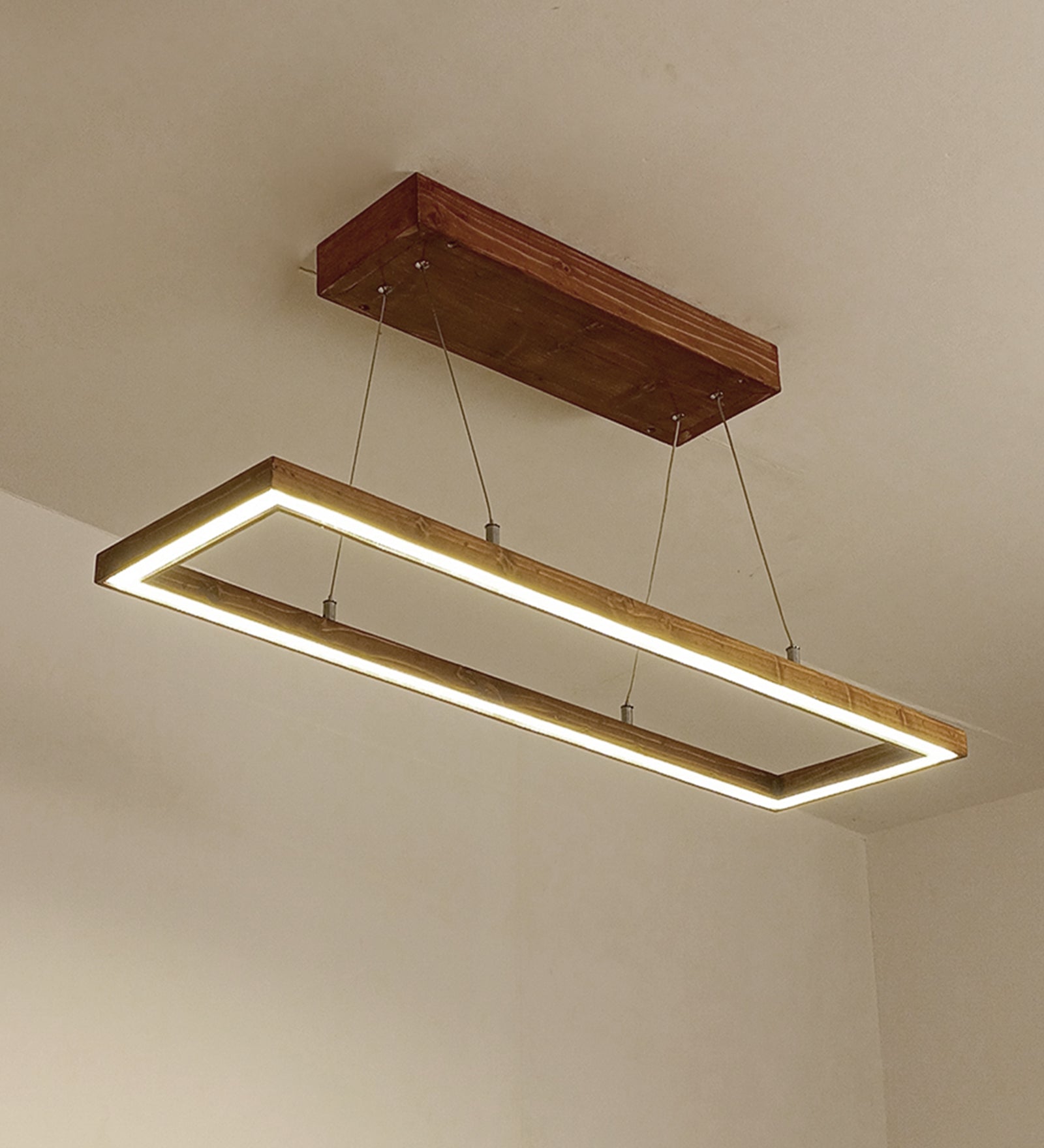 Even 36 Brown Wooden LED Hanging Lamp