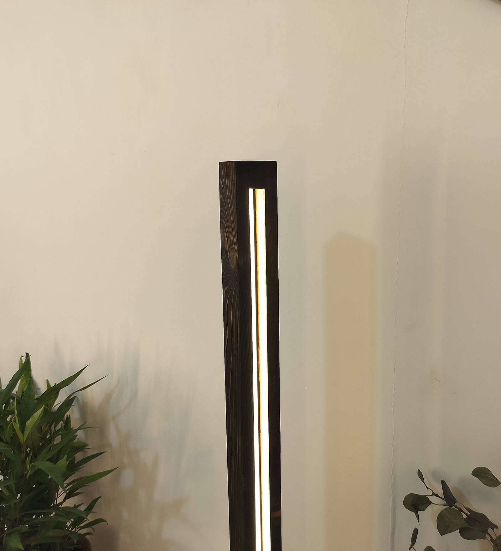 Excalibur LED Wooden Floor Lamp With Brown Base (BULB NOT INCLUDED)