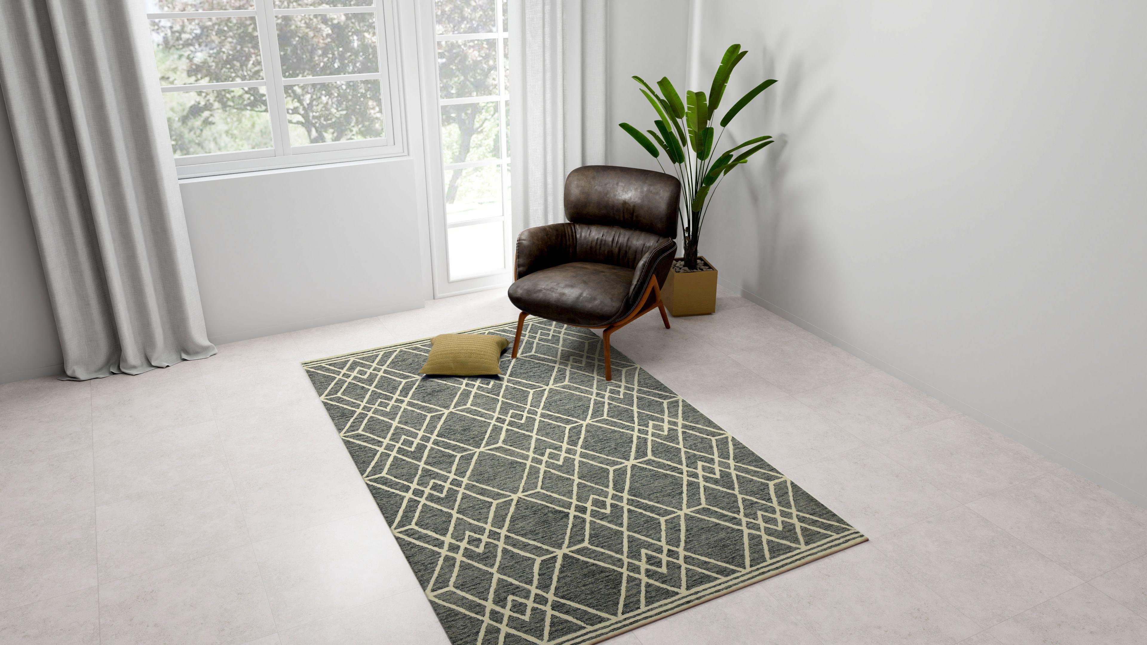 Gray Wool Vista 5x8 Feet  Hand-Tufted Carpet - Rug