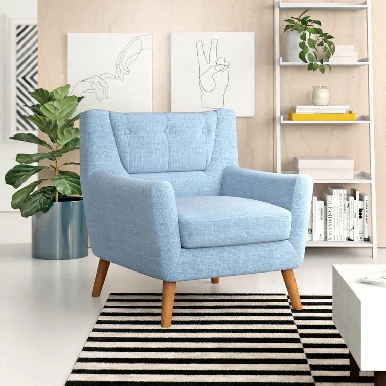Farner Wide Tufted Velvet Armchair - Ouch Cart 