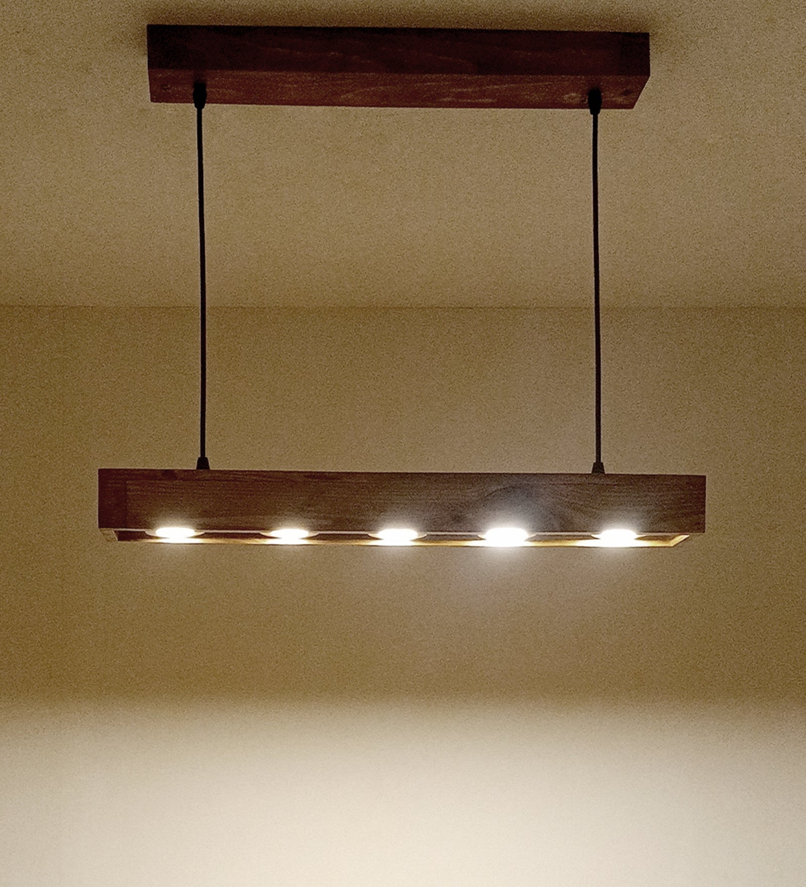 Felix 24 Brown Wooden LED Hanging Lamp